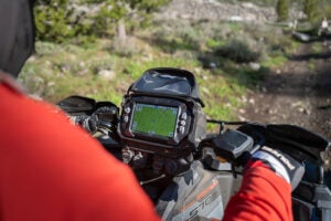 touchscreen GPS display on the Polaris Sportsman