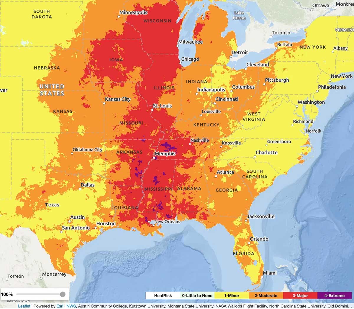 NWS-HeatRisk-map-July2025